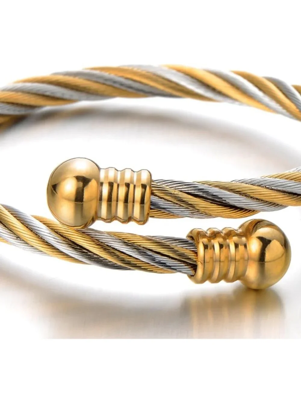 Stylish Elastic Adjustable Twisted Cable Cuff Bangle Bracelet for Men & Women